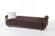 Dark brown fabric sofa bed w/ storage additional photo 3 of 2