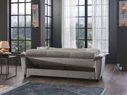 Microfiber storage/sleeper sofa in light brown additional photo 3 of 12
