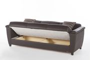 Brown leatherette storage sofa / sofa bed additional photo 4 of 9