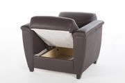Leatherette storage chair / sofa bed in brown by Istikbal additional picture 2