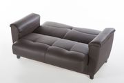 Brown leatherette storage loveseat / sofa bed by Istikbal additional picture 3