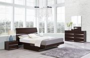 High gloss finish dark wenge modern platform bed by Global additional picture 2