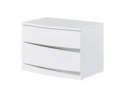 High gloss nightstand in white finish by Global additional picture 2