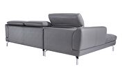 Quality 2pcs sectional sofa in gray leather by Beverly Hills additional picture 4