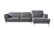Quality 2pcs sectional sofa in gray leather by Beverly Hills additional picture 3