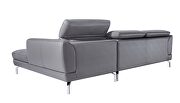 Quality 2pcs sectional sofa in gray leather by Beverly Hills additional picture 5