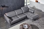 Quality 2pcs sectional sofa in gray leather by Beverly Hills additional picture 6