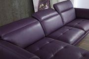 Quality 2pcs sectional sofa in purple leather by Beverly Hills additional picture 2