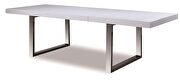 Expandable modern dining table in white w/ crocodile pattern by Beverly Hills additional picture 2
