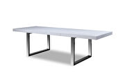 Expandable modern dining table in white w/ crocodile pattern by Beverly Hills additional picture 4