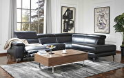 Full leather black sectional w/ electric recliner by Beverly Hills additional picture 2