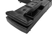 Black leather left facing sectional w/ moving headrests additional photo 2 of 4