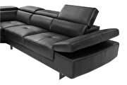 Black leather left facing sectional w/ moving headrests by Beverly Hills additional picture 3