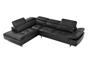 Black leather left facing sectional w/ moving headrests additional photo 5 of 4