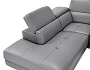 Dark gray leather left-facing sectional w/ moving headrests by Beverly Hills additional picture 5
