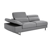Dark gray leather left-facing sectional w/ moving headrests by Beverly Hills additional picture 6