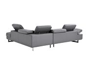 Dark gray leather right-facing sectional w/ moving headrests by Beverly Hills additional picture 6