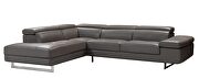 Elephant leather left-facing sectional w/ moving headrests by Beverly Hills additional picture 2