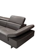 Elephant leather left-facing sectional w/ moving headrests by Beverly Hills additional picture 3