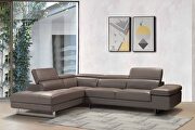 Elephant leather left-facing sectional w/ moving headrests by Beverly Hills additional picture 7