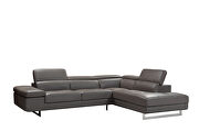 Elephant leather right-facing sectional w/ moving headrests by Beverly Hills additional picture 3