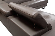 Elephant leather right-facing sectional w/ moving headrests by Beverly Hills additional picture 4