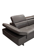 Elephant leather right-facing sectional w/ moving headrests by Beverly Hills additional picture 5
