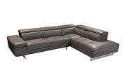 Elephant leather right-facing sectional w/ moving headrests by Beverly Hills additional picture 8