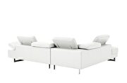 White leather left-facing sectional w/ moving headrests by Beverly Hills additional picture 5