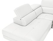 White leather left-facing sectional w/ moving headrests by Beverly Hills additional picture 7