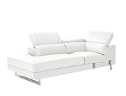 White leather left-facing sectional w/ moving headrests by Beverly Hills additional picture 8