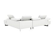 White leather right-facing sectional w/ moving headrests by Beverly Hills additional picture 2
