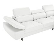 White leather right-facing sectional w/ moving headrests by Beverly Hills additional picture 4