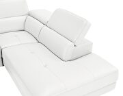 White leather right-facing sectional w/ moving headrests by Beverly Hills additional picture 6