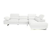 White leather right-facing sectional w/ moving headrests by Beverly Hills additional picture 10
