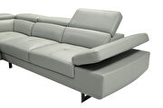 Light gray leather left-facing sectional w/ moving headrests by Beverly Hills additional picture 2