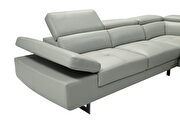 Light gray leather contemporary sectional w/ moving headrests additional photo 3 of 3