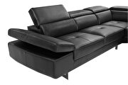 Black leather right facing sectional w/ moving headrests additional photo 2 of 4