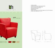 Microfiber club style red leather chair by Beverly Hills additional picture 2