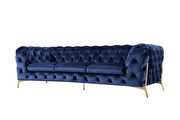 Blue fabric glam style sofa w/ gold legs by Beverly Hills additional picture 9