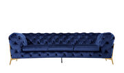 Blue fabric glam style sofa w/ gold legs by Beverly Hills additional picture 10
