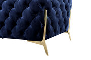 Blue fabric glam style chair w/ gold legs additional photo 2 of 2