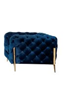 Blue fabric glam style chair w/ gold legs additional photo 3 of 2