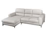 Modern top grain bone leather left-facing sectional sofa additional photo 2 of 1