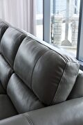 Modern top grain dark gray leather sectional sofa by Beverly Hills additional picture 3