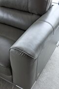 Modern top grain dark gray leather sectional sofa by Beverly Hills additional picture 6
