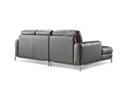 Modern top grain dark gray leather sectional sofa by Beverly Hills additional picture 8
