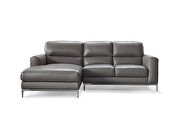 Modern top grain dark gray leather sectional sofa by Beverly Hills additional picture 9