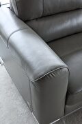 Modern top grain dark gray right-facing leather sectional sofa by Beverly Hills additional picture 4