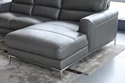 Modern top grain dark gray right-facing leather sectional sofa by Beverly Hills additional picture 5